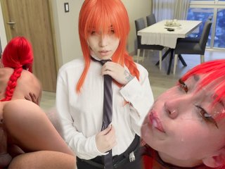 Makima's Wild Cosplay Ride! Double the Pleasure with Mewslut
